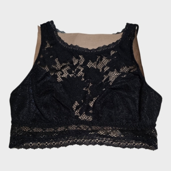 Victoria's Secret Bralette Medium Black Lace Halter Romantic Whimsigoth Lingerie - Picture 9 of 10
